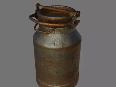 Rusty Metal Milk Churn 3D Model Low-poly 3D model