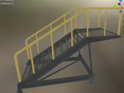 airplane stairs  Low-poly 3D model