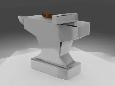 Low poly Anvil metal hammer Free low-poly 3D model