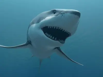 Great White Shark Low-poly 3D model 6