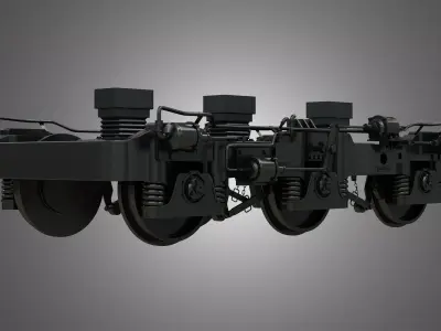 Locomotive 3-Axle Trucks - HiAd Truck 3D model