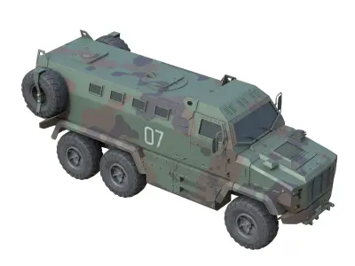 Kraz Shrek Military Vehicle  Low-poly 3D model