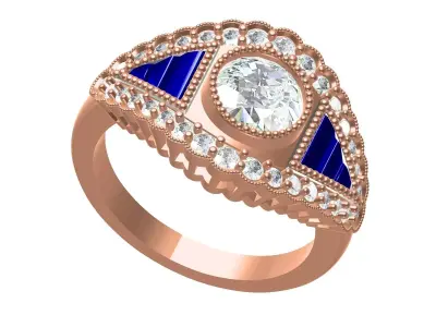 Antique Vintage Engagement ring For Men 3D print model
