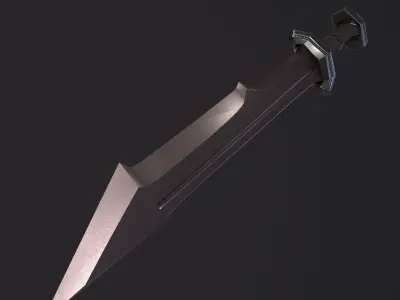 Medieval Stylized Dagger with Scabbard PBR Low-poly 3D model