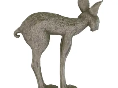 Lynx stone statues Low-poly 3D model