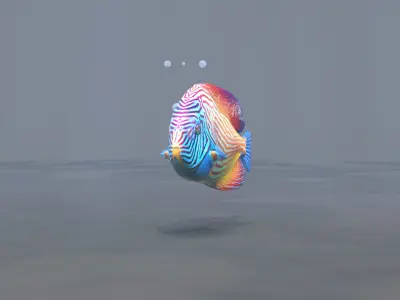 Marine Angelfish 3D model