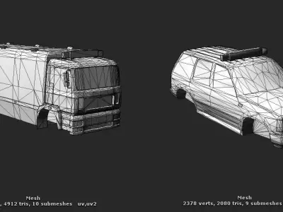 Mobile firefighting vehicles Low-poly 3D model