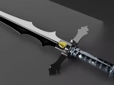 medieval sword 3D model 10