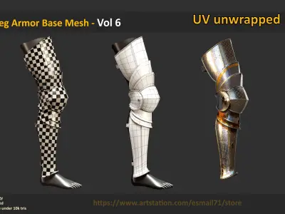 30 Leg Armor Base Mesh - Vol 6 Low-poly 3D model