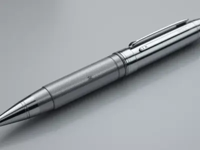 Luxury Ballpoint Pen 3D Model Modern Metallic Pen Free 3D model