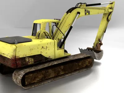 Low poly Excavator Low-poly 3D model buy
