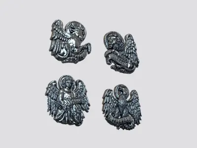  lion  bull  angel  phoenix 3D print model