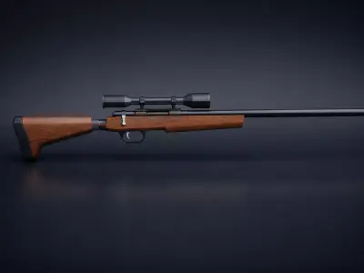  Bolt Action Sniper Rifle 3D Model Low-poly 3D model