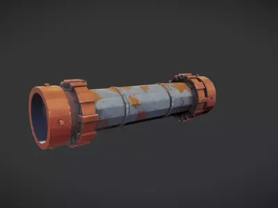 Rusty industrial pipe 3D model
