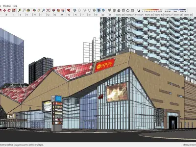 Sketchup Commercial Complex 144 3D model