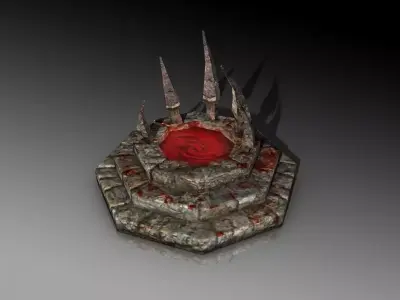 Blood fountain Low-poly 3D model