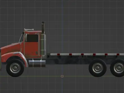 Game Ready Low Poly Realistic Dirt Truck   Low-poly 3D model