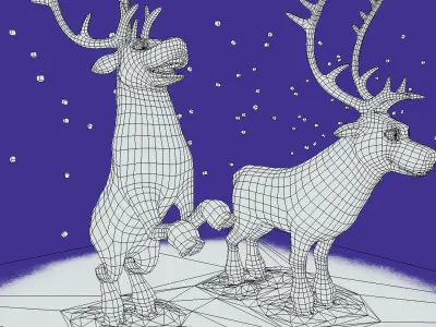 Reindeer Low-poly 3D model