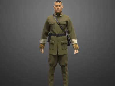 Male Military Uniform  OBJ mtl FBX ZPRJ 3D model