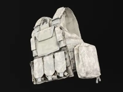 Military Body armor of ACU 20 Low-poly 3D model