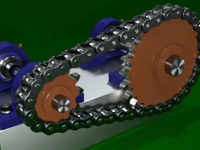 Chain  Sprocket Animation Free 3D model