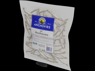 Dried fish and seafood Dried Anchovies 3D model