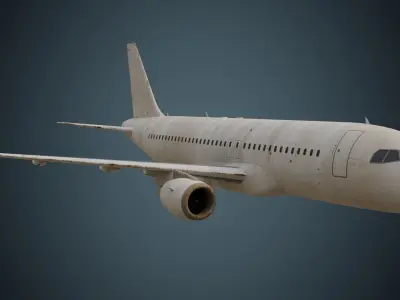 Airliner 1D Low-poly 3D model