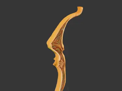 Elven Bow Free low-poly 3D model