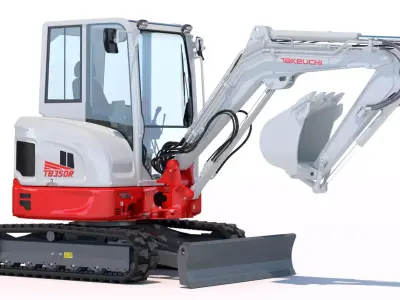 Takeuchi TB350R Short Tail Swing Excavator 3D model