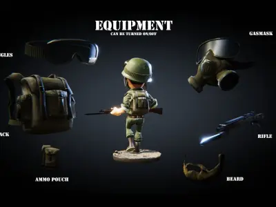 Low Poly Soldier PBR - Low-poly 3D model