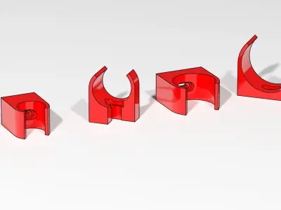 Conduit clip for PVC tubes 3D model