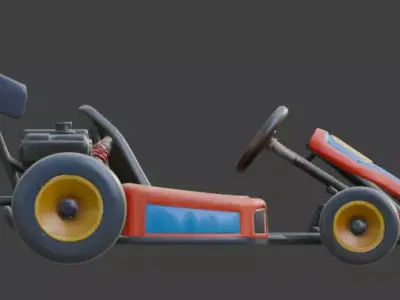 Stylized Racing Go-Kart 3D Model Low-poly 3D model