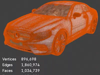 Mercedes-Benz E-Class Coupe C238 - High-Poly 3D Model 3D model