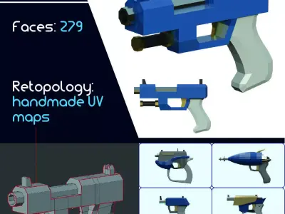 Lowpoly Demo Gun Free low-poly 3D model