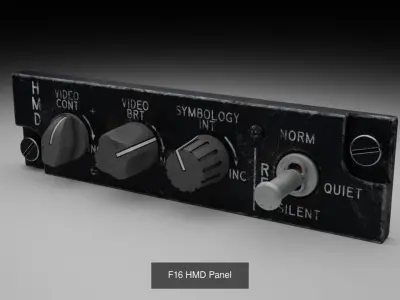 F16 Left Auxiliary Console 3D Model Pack
