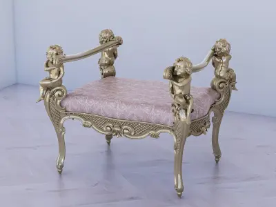 angel chair  Low-poly 3D model