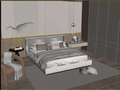 Cozy Bedroom interior scene 3D model shop