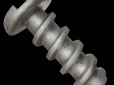 Rusty Fasteners Pack  Bolts Screws Nails  Nuts  Low Poly   Low-poly 3D model