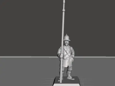 Supportless English Civil War Light Pikemen Free 3D print model