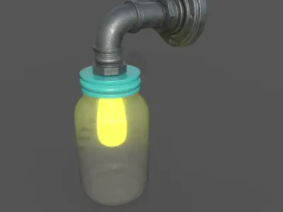 plumbing part lamp Low-poly 3D model