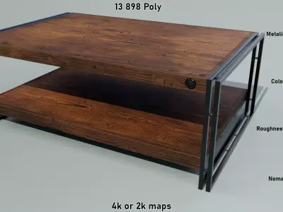 Low Table Manchester Low-poly 3D model