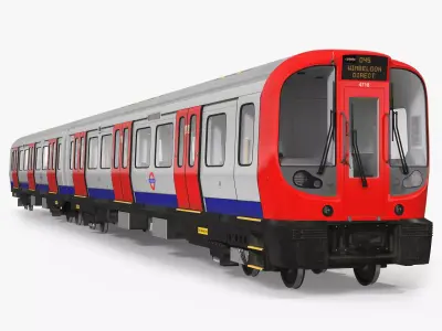 London Subway Train S8 Rigged 3D model