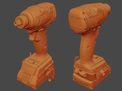 Bosch GDX 18V-200 C Cordless Wrench RAW Scan 3D model