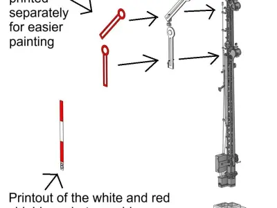 Railway Semaphore double arm static clear way 1-87 resin 3D print model