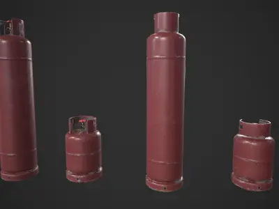 Gas Tank Low-poly 3D model get