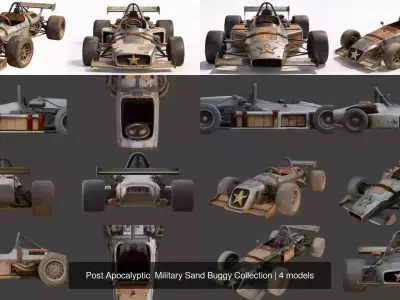 Post Apocalyptic  Military Sand Buggy Collection 3D Model Pack