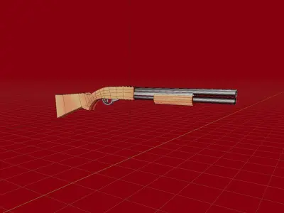 M870 Lowpoly game ready model shotgun Free low-poly 3D model