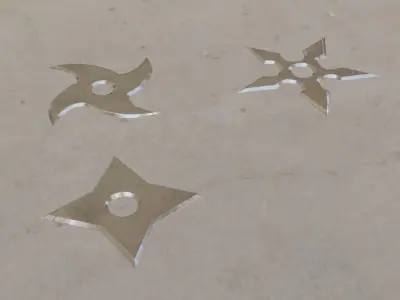 Ninja Shurikens Low-poly 3D model