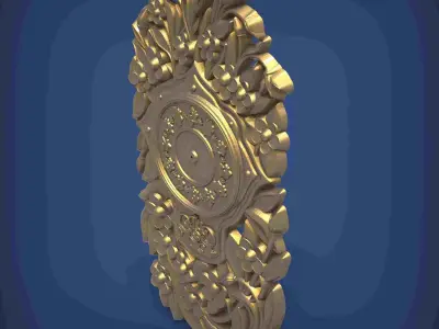 Carved clock for 3D printing and CNC 3D print model 25