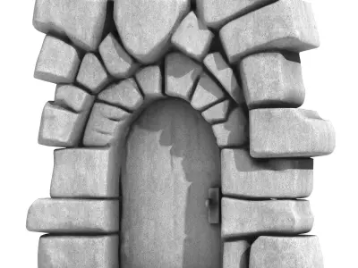 Medieval Stone Door 4 3D print model